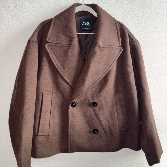 Zara Jackets & Blazers - Zara women Brown Peacoat size M